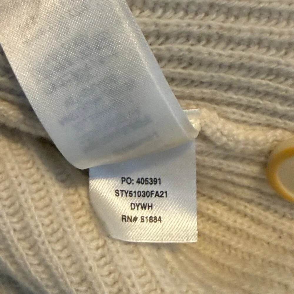 SIZE SMALL Patagonia Wornwear Recycled Wool Cream Button Front VNeck Cardigan - Picture 11 of 11